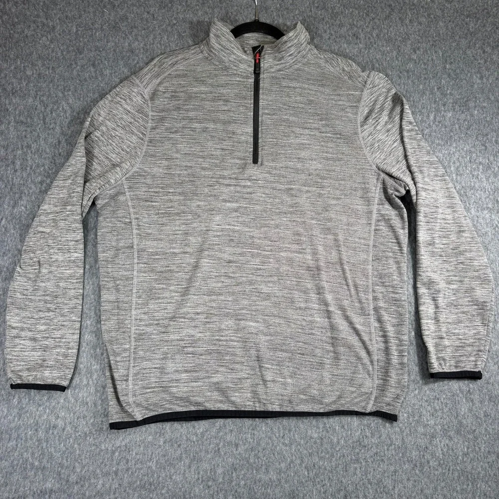 Avalanche‎ Pullover Mens Large Gray Quarter Zip Space Dye Performance CAM150U